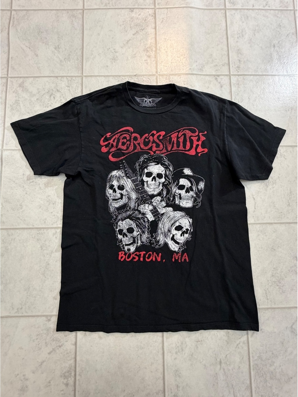 Aerosmith Boston MA black graphic T-shirt